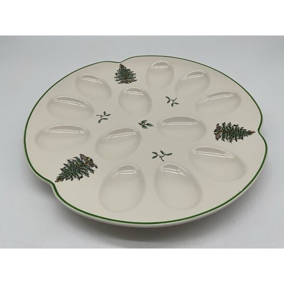 Spode Christmas Tree Devilled Egg Platter/Plate Christmas Serveware, Holiday - Picture 6 of 15